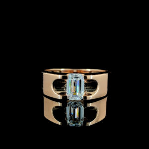 EMRALD CUT LAB DIAMOND WITH 18K ROSE GOLD