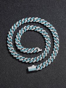 Men Two Tone Rhinestone Decor Necklace