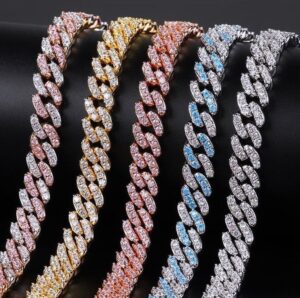 Mini Pink Choker Pink Cuban Necklace  Women Choker Pink