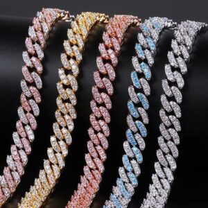 Mini Pink Choker Pink Cuban Necklace  Women Choker Pink